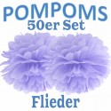 Pompoms, Flieder, 35 cm, 50er Set