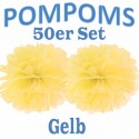 Pompoms, Gelb, 35 cm, 50er Set