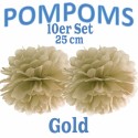 Pompoms, Gold, 25 cm, 10er Set