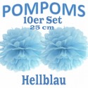 Pompoms, Hellblau, 25 cm, 10er Set