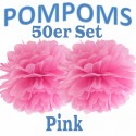 Pompoms, Pink, 35 cm, 50er Set