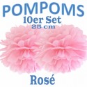 Pompoms, Rosé, 25 cm, 10er Set