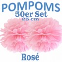 Pompoms, Rosé, 25 cm, 50er Set