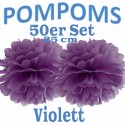 Pompoms, Violett, 25 cm, 50er Set