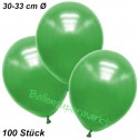 Metallic Luftballons, Latex, 30-33 cm Ø, Grün, 100 Stück