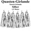 Fest- und Party-Dekoration, Quasten Girlande, Silber