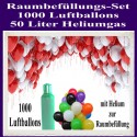 1000 bunte Luftballons mit Helium zur Raumbefüllung