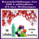 500 bunte Luftballons mit Helium zur Raumbefüllung