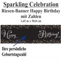 Sparkling Celebration Riesen-Geburtstagsbanner, Happy Birthday mit Zahlen zur individuellen Anpassung