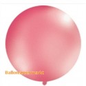 Riesenballon, großer Rund-Luftballon aus Latex, 100 cm Ø, Fuchsia-Metallic