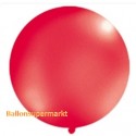 Riesenballon, großer Rund-Luftballon aus Latex, 100 cm Ø, Rot-Metallic