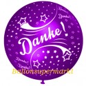 Riesenluftballon Danke, Violett, 75 cm
