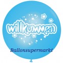 Riesenluftballon Willkommen, Himmelblau, 75 cm