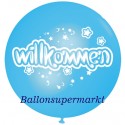 Riesenluftballon Willkommen, Himmelblau, 75 cm
