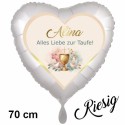 Riesiger Folien-Luftballon zur Taufe mit Namen-2. Inklusive Helium