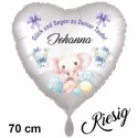 Riesiger Folien-Luftballon zur Taufe mit Namen-6. Ohne Helium