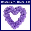 Rosen-Herz, Lila, Herz aus Rosen, 40 cm, Dekoration Hochzeit