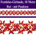 Festdeko-Girlande mit Punkten, Rot