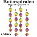 Deko-Wirbler, Rotorspiralen, bunt, 4 Stück