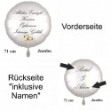 Großer personalisierter Rundluftballon in Satin Weiß "Allahin Emriyle Kizinizi Oğlumuza Istemeye Geldik, 71 cm