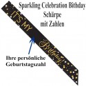 Schärpe Sparkling Celebration Birthday mit Zahlen zur individuellen Gestaltung