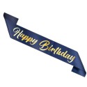 Schärpe Happy Birthday blau mit Gold bedruckt