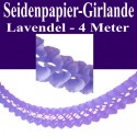 Seidenpapier-Girlande Lavendel, 4 Meter, Baby-Boy, Babyparty Dekoration
