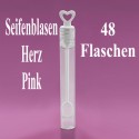 Seifenblasen Hochzeit, Wedding Bubbles, Herz pink, 48 Stück