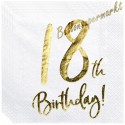 Geburtstagsservietten zum 18. Geburtstag, 18th Birthday Gold