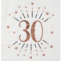 Servietten zum 30. Geburtstag, Rosegold Sparkling 30, 10 Stück