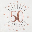 Servietten zum 50. Geburtstag, Rosegold Sparkling 50, 10 Stück