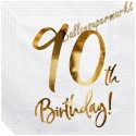 Geburtstagsservietten zum 90. Geburtstag, 90th Birthday Gold