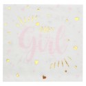 Baby Shower Girl Sparkling Servietten, Rosa, 20 Stück