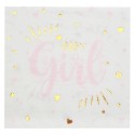 Baby Shower Girl Sparkling Servietten, Rosa, 20 Stück