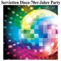 Servietten Disco Party, 70er Jahre Disco-Fever, 16 Stück