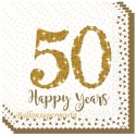 Servietten 50 Happy Years zum 50., Jubiläum, Geburtstag, Goldene Hochzeit