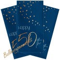 Servietten zum 50. Geburtstag, Elegant True Blue 50, 10 Stück