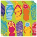 Servietten Flip Flop, Mottoparty Hawaii, 16 Stück