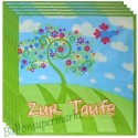 Servietten zur Taufe, Baum und Taube