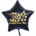 Silvester-Sternballon aus Folie, 2027 "Happy New Year" mit Helium gefüllt