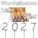 Wunderkerzen Silber Dekoration Silvester, 2027 Jahreszahlen