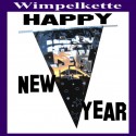 Silvester Dekoration, Wimpelkette, Happy New Year