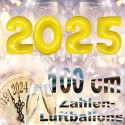 Zahlendekoration Silvester 2025, 1 Meter große Zahlen in Gelb