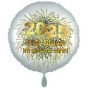 Großer Silvester Luftballon aus Folie, 70 cm groß, "Viel Glück im neuen Jahr!"