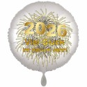 Silvester Luftballon aus Folie, 45 cm groß, "Viel Glück im neuen Jahr!" mit Helium gefüllt