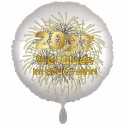 Silvester Luftballon aus Folie, 45 cm groß, "Viel Glück im neuen Jahr!"