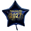Silvester-Sternballon aus Folie, 2027 - Feuerwerk, ohne Helium