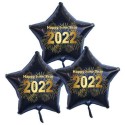 Silvester-Bouquet, 3 schwarze Sternballons, 2022 - Feuerwerk, mit Helium, Silvesterdekoration