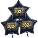 Silvester-Bouquet, 3 schwarze Sternballons, 2024 - Feuerwerk, mit Helium, Silvesterdekoration