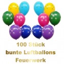 Luftballons Silvester, Motiv Feuerwerk, 100 Stück